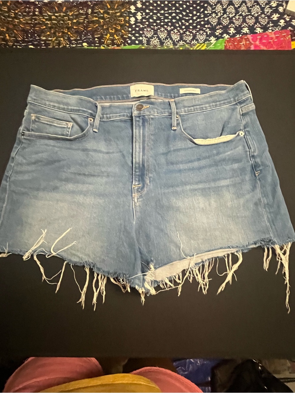 Frame Denim Light Blue Denim Cutoff Shorts Size 34
